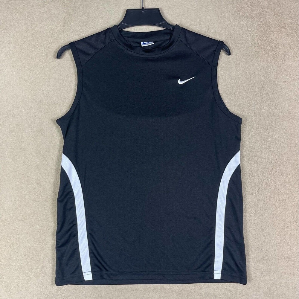 Nike Sleeveless Tank Top‎ Shirt Boys L Black Round Neck Regular Fit